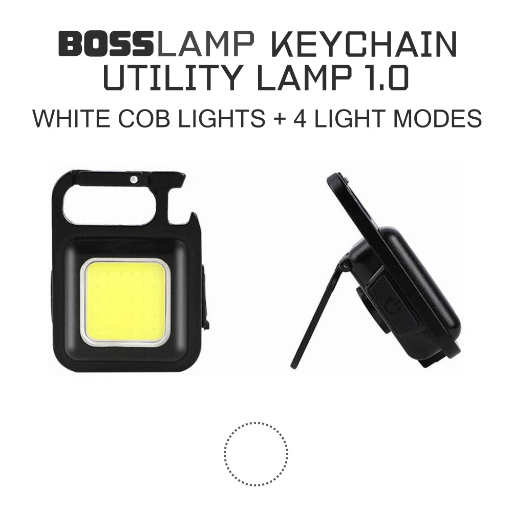 BossLamp Keychain Utility Light 1.0 WHITE LED | COB LED Light For Work Or Camping