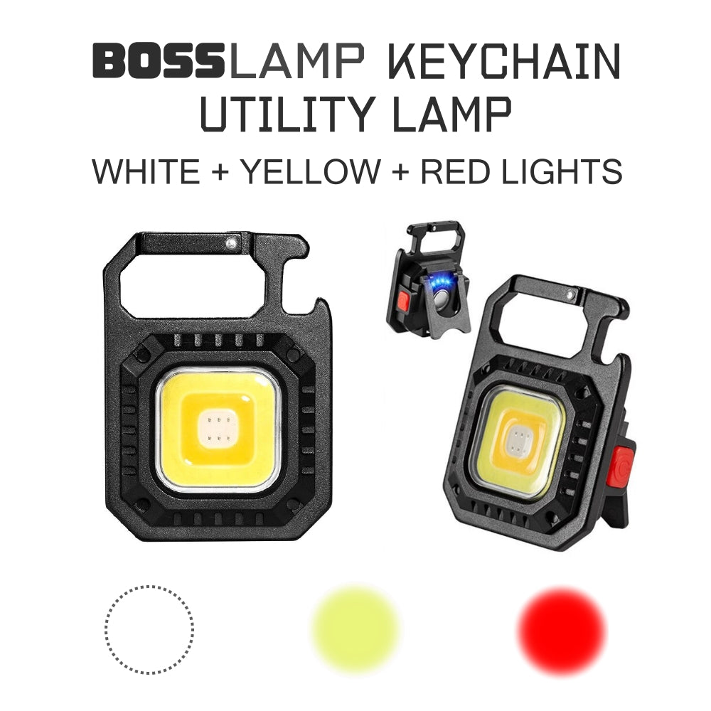 BossLamp Keychain Utility Light With Clip And Bottle Opener | Magnetic COB LED Light