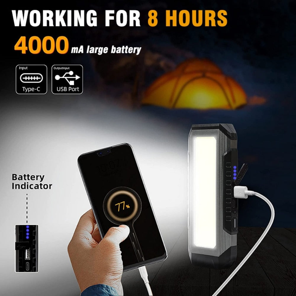 BossLamp Light Bank With Power Bank | Rechargeable COB LED Weatherproof Utility Light