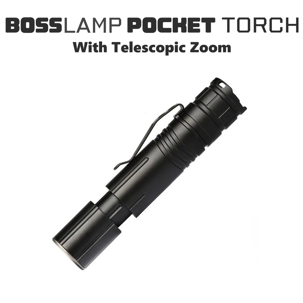 BossLamp POCKET Torch Flashlight With Pocket Clip | Rechargeable Mini Torch